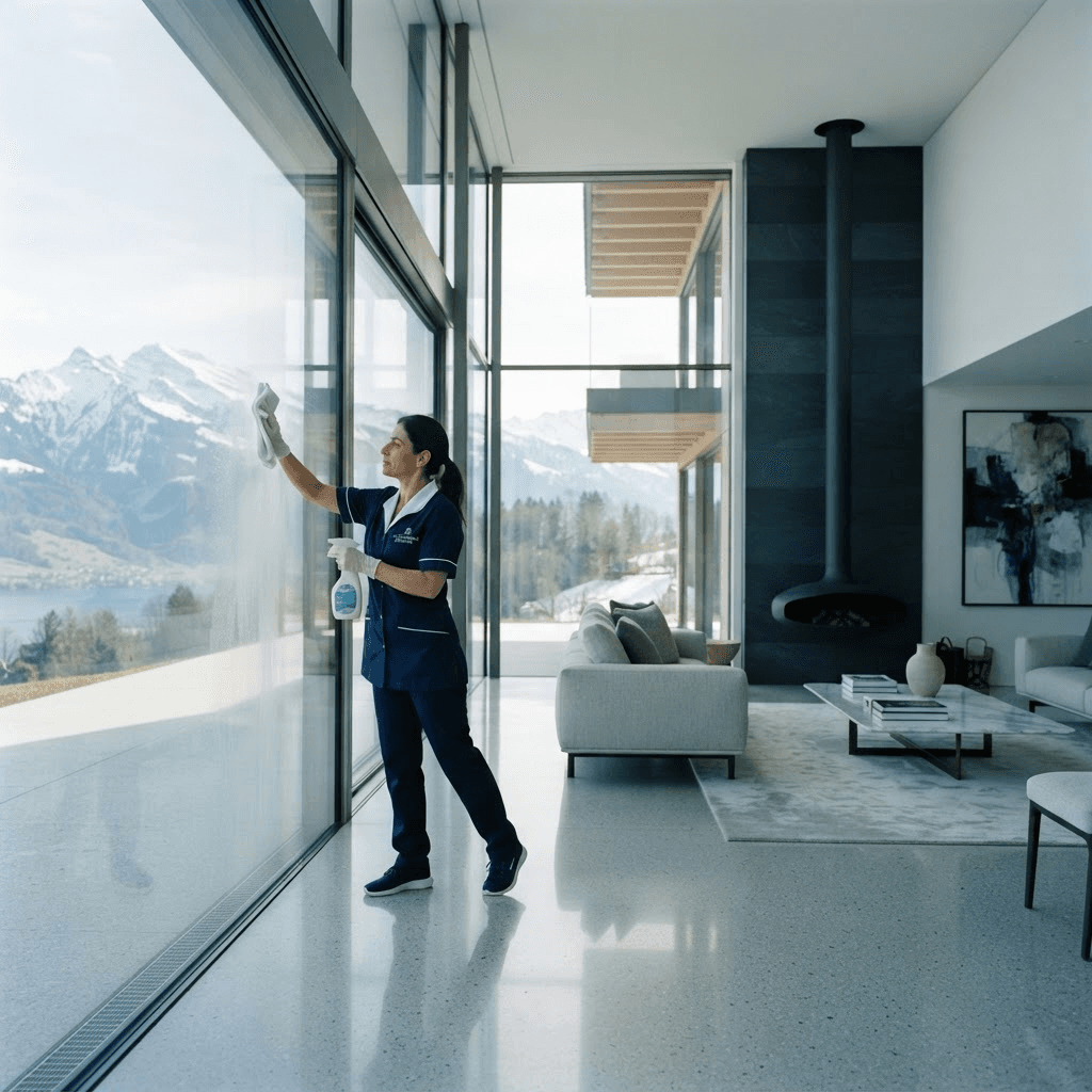 Professionelle Reinigung eines modernen Wohnraums in der Ostschweiz